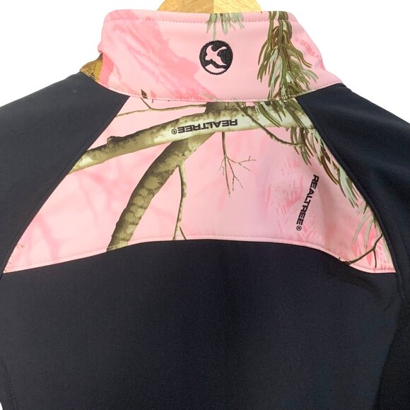 Realtree Gander Mountain Camo Jacket Fleece Lined Zip Up M Pink Black Hunting - Picture 6 of 12